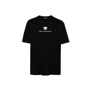Versace Zwarte Katoenen Jersey Medusa Head T-shirt , Black , Heren , Maat: M