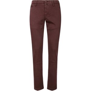 Jacob Cohën, Heren, Broeken, Rood, Maat: W31 Katoen,