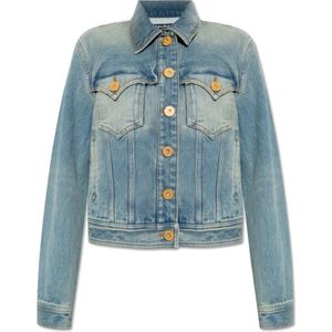 Balmain Spijkerjack met vintage-effect , Blue , Dames , Maat: 2XS