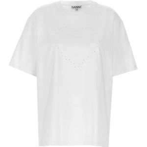 Ganni, Dames, Tops, Wit, Maat: S Katoen,