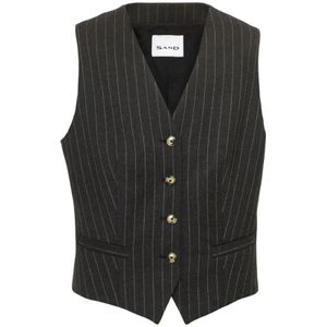 Sand, Dames, Jassen, Grijs, Maat: M Wol,