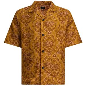 Needles, Heren, Overhemden, Geel, Maat: S Nylon,