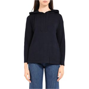 Max Mara, Dames, Sweatshirts & Hoodies, Blauw, Maat: M Wol,