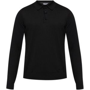 Versace, Heren, Tops, Zwart, Maat: M Katoen,