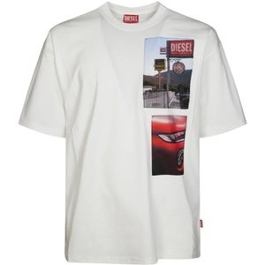 Diesel, Heren, Tops, Wit, Maat: L Katoen,