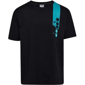 Diadora, Heren, Tops, Zwart, Maat: L Katoen,