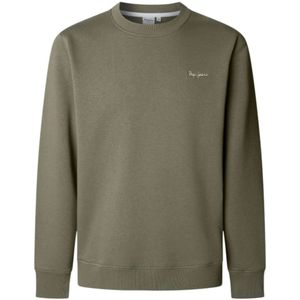 Pepe Jeans, Heren, Sweatshirts & Hoodies, Groen, Maat: L Katoen,