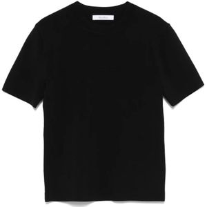 Max Mara, Dames, Tops, Zwart, Maat: M Leer,