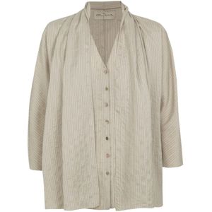 Cortana, Dames, Blouses & Shirts, Grijs, Maat: 2XS Zijde,