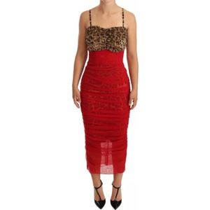 Dolce & Gabbana - Midi-jurk - Rood - Katoen