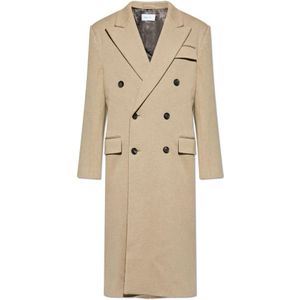 Ferragamo, Heren, Mantels, Beige, Maat: M Wol,