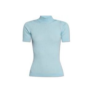 Versace Top met hoge hals , Blue , Dames , Maat: XS