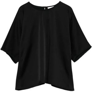 Forte Forte, Dames, Tops, Zwart, Maat: XS Satijn,