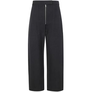 Studio Nicholson, Dames, Broeken, Blauw, Maat: XS Linnen,