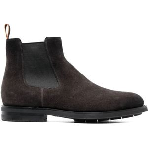 Santoni Cederbruine Suède Enkellaarzen , Brown , Heren , Maat: 42 EU