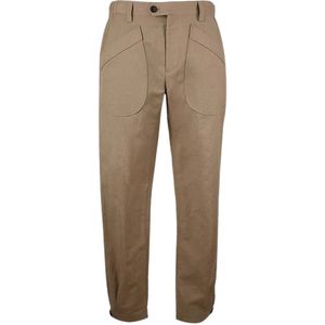 Lanvin, Dames, Broeken, Beige, Maat: 2XL Linnen,