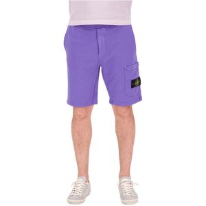 Stone Island, Heren, Korte broeken, Paars, Maat: XS