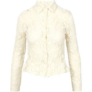 Msgm, Dames, Blouses & Shirts, Beige, Maat: M Katoen,