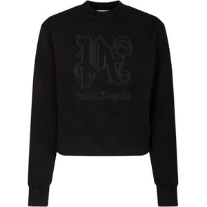 Palm Angels, Dames, Blouses & Shirts, Zwart, Maat: M Katoen,