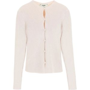 Fendi, Dames, Truien, Beige, Maat: S Katoen,