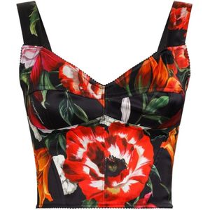Dolce & Gabbana, Dames, Tops, Veelkleurig, Maat: XS Viscose,