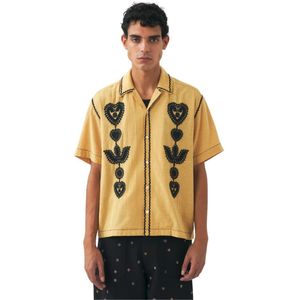 Antik Batik, Heren, Overhemden, Oranje, Maat: S Katoen,