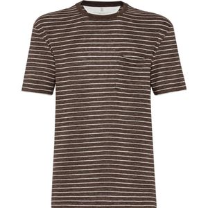 Brunello Cucinelli, Heren, Tops, Bruin, Maat: M Katoen,
