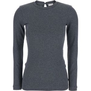 Brunello Cucinelli, Dames, Tops, Grijs, Maat: 2XL Katoen,