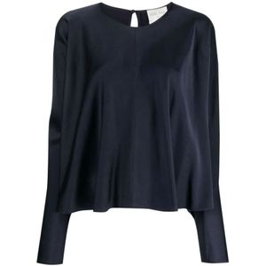 Forte Forte, Dames, Blouses & Shirts, Blauw, Maat: L Zijde,