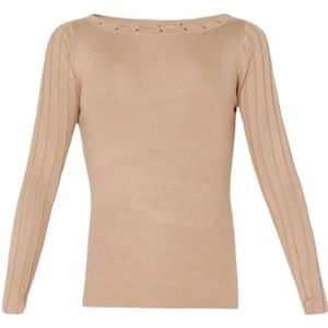 Liu Jo, Dames, Truien, Beige, Maat: XS