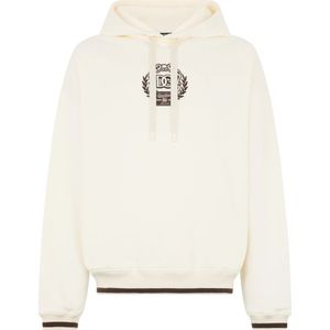 Dolce & Gabbana, Heren, Sweatshirts & Hoodies, Wit, Maat: S Katoen,