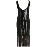 Vera Mont - Avondjurk - Zwart - Pailletten - Elegante Aansluitende Jurk met Boothalslijn