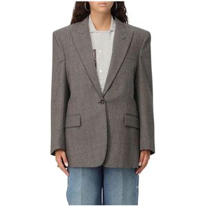 Stella McCartney, Dames, Jassen, Grijs, Maat: 3XS Wol,