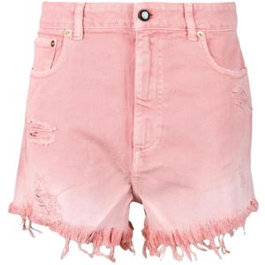 Semicouture, Dames, Korte broeken, Roze, Maat: W27 Denim,