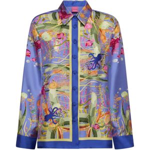Franco Ferrari, Dames, Blouses & Shirts, Veelkleurig, Maat: S Zijde,