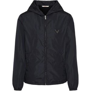 Valentino Garavani, Heren, Jassen, Blauw, Maat: M Nylon,