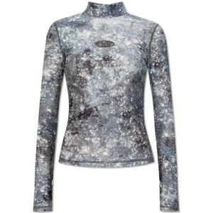 Diesel, Dames, Tops, Grijs, Maat: 2XS Polyamide,