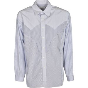 Maison Margiela, Heren, Overhemden, Blauw, Maat: XL Katoen,