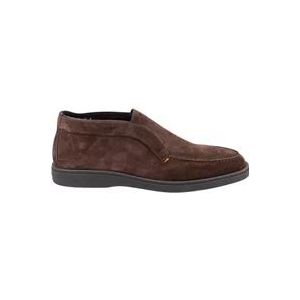 Santoni Bruine Instap Platte Schoenen , Brown , Heren , Maat: 43 1/2 EU