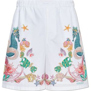 Versace, Heren, Korte broeken, Wit, Maat: S Katoen,