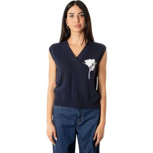 Maison Margiela, Dames, Truien, Blauw, Maat: S Katoen,