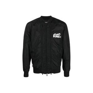 Dsquared2 Zwarte streetwear jas geïnspireerd door Bob Marley , Black , Heren , Maat: XL