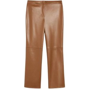 Max Mara, Dames, Broeken, Bruin, Maat: XS Leer,
