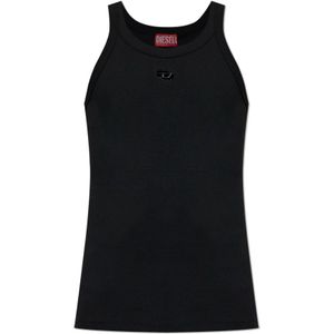 Diesel, Heren, Tops, Zwart, Maat: L Katoen,