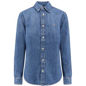 Polo Ralph Lauren, Dames, Blouses & Shirts, Blauw, Maat: L Denim,