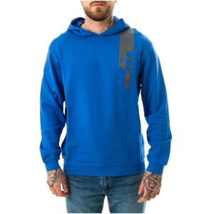 Diadora, Heren, Sweatshirts & Hoodies, Blauw, Maat: L Katoen,