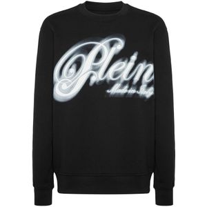 Philipp Plein, Heren, Sweatshirts & Hoodies, Zwart, Maat: S Katoen,