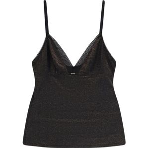 Hugo, Dames, Tops, Zwart, Maat: S Voile,