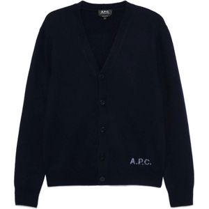 A.p.c., Heren, Truien, Blauw, Maat: XL Wol,