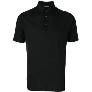 Zanone, Heren, Tops, Zwart, Maat: M Katoen,